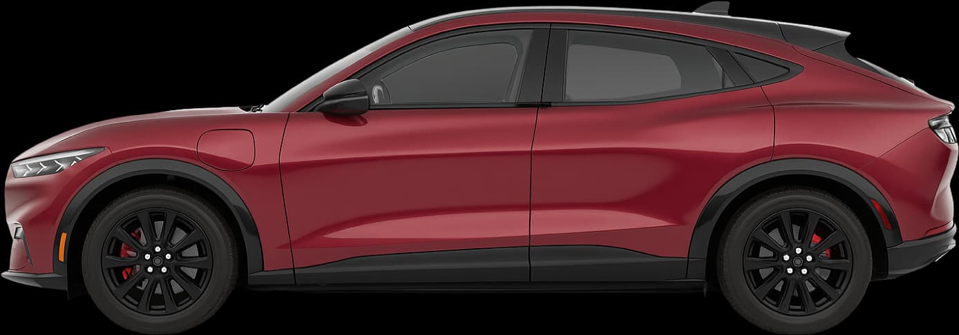 2021 Ford Mustang Mach‑E side view comparison