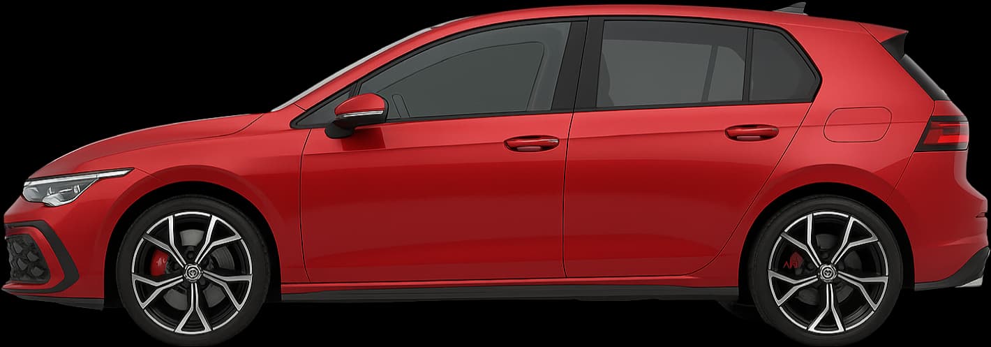 2024 Volkswagen Golf side view comparison